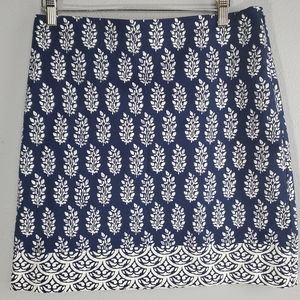 Talbots blue/white skirt, size 6